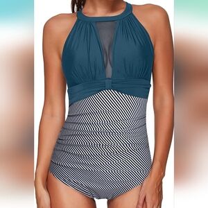 TEMPT ME Stripe Mesh Swimsuit